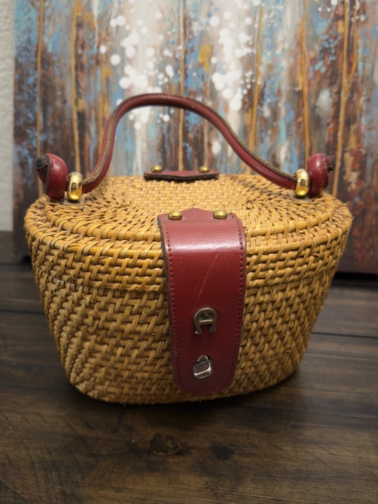 Etienne Aigner Handbags - Etienne Aigner VINTAGE 1960's ETIENNE AIGNER Handmade Wicker Basket Handbag